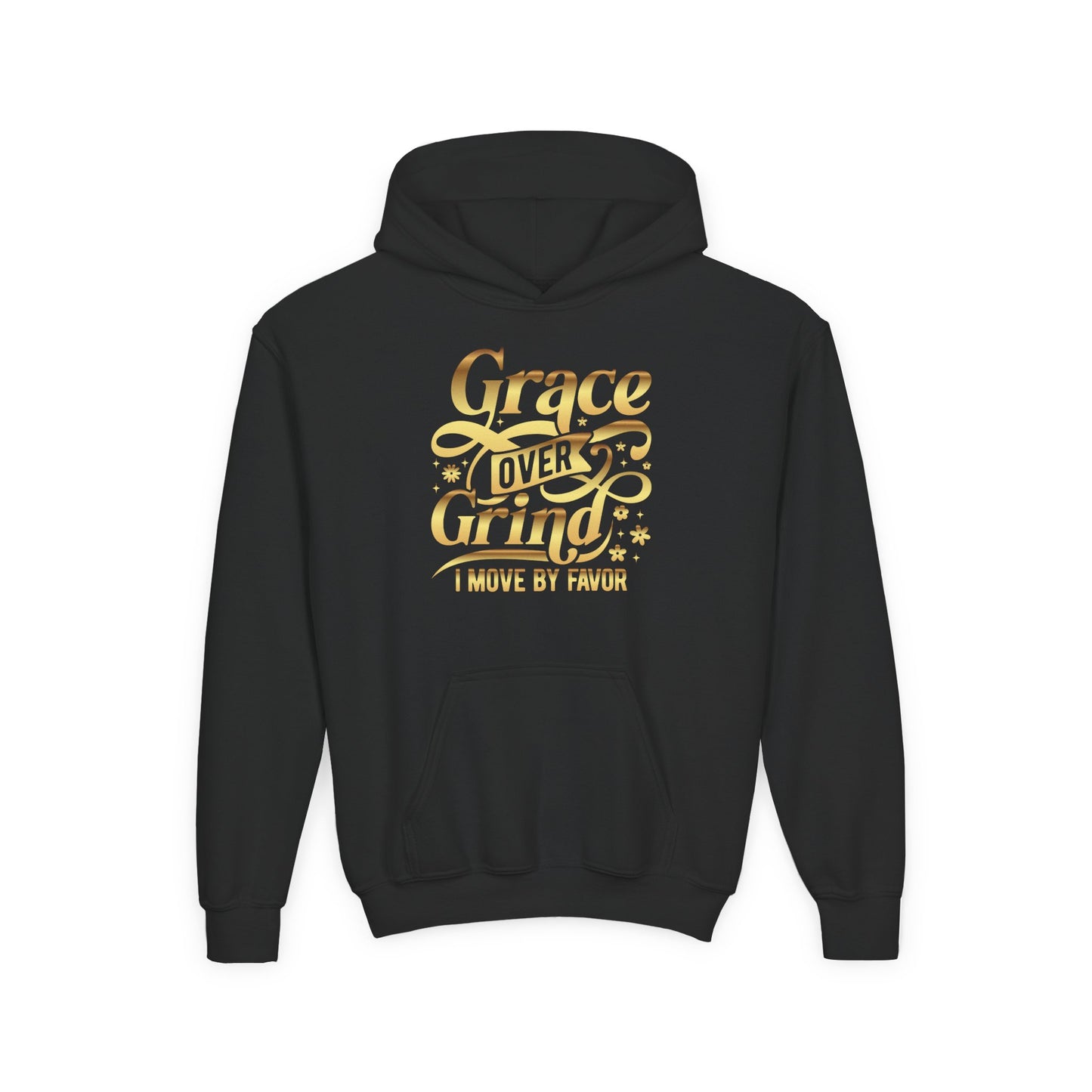 Grace Over Grind. I move by Favor Youth Hoodie