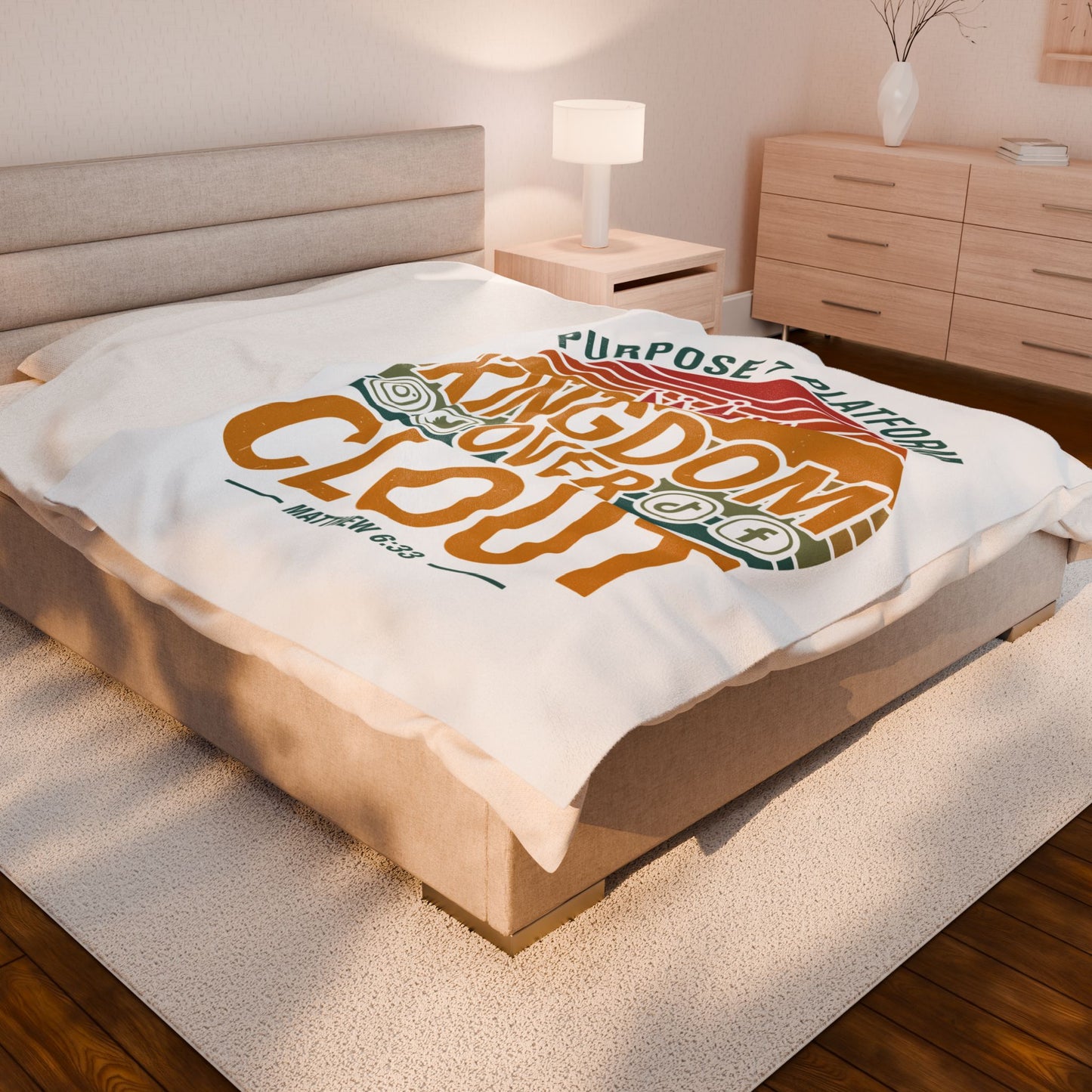 Kingdom Over Clout Velveteen Plush Blanket