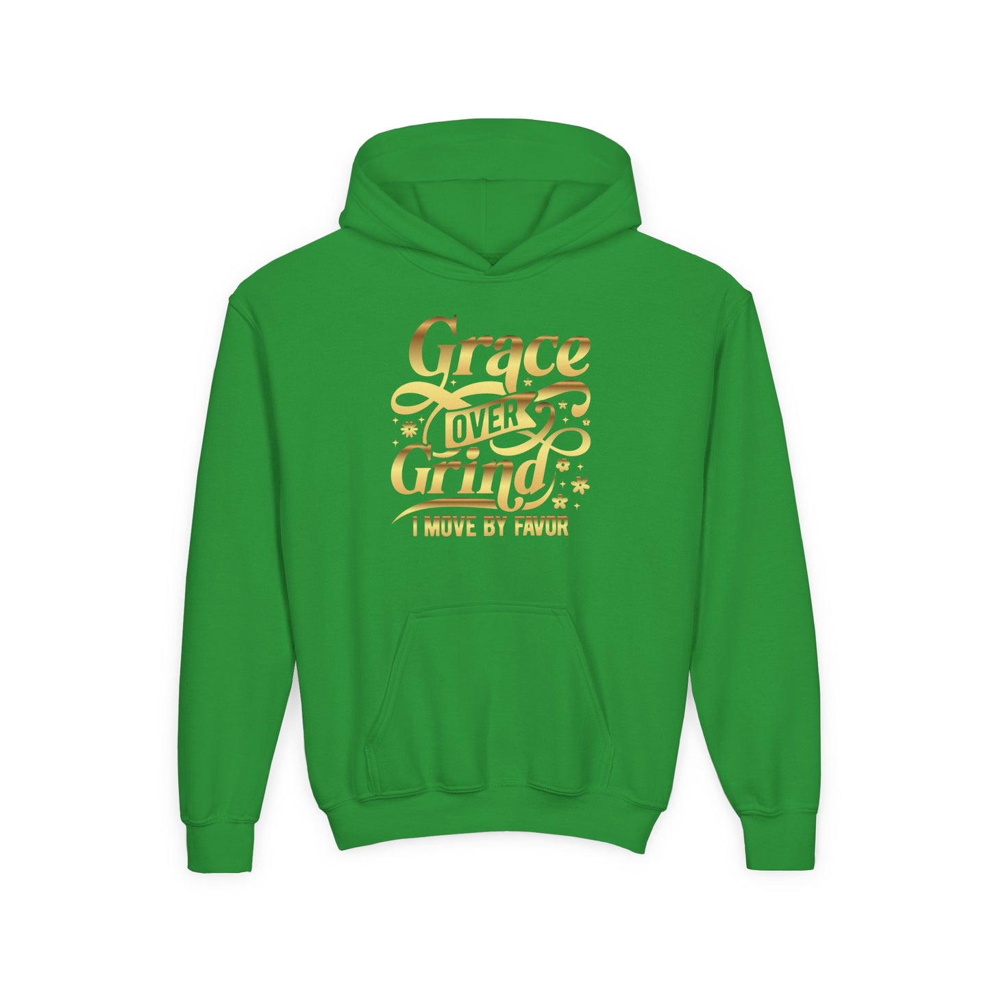 Grace Over Grind. I move by Favor Youth Hoodie