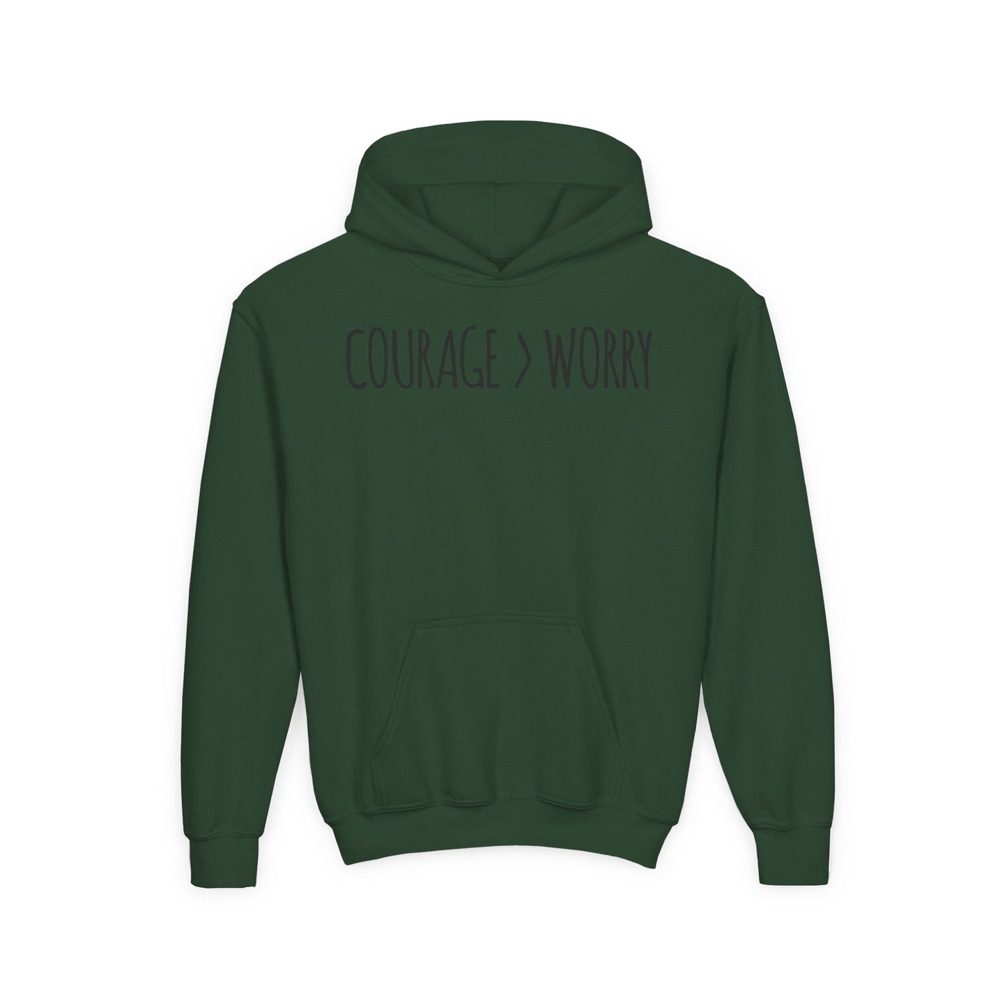 Courage > Worry Youth Hoodie