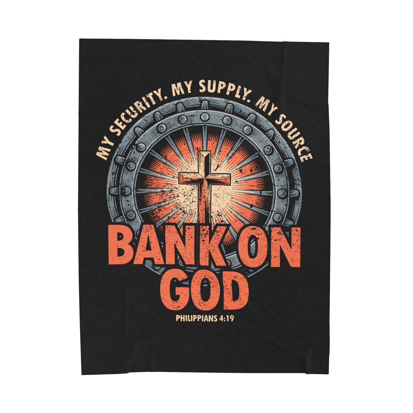 Bank on God Velveteen Plush Blanket