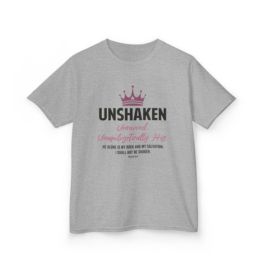 Unshaken. Unmoved. Unapologetically His Kids Tee