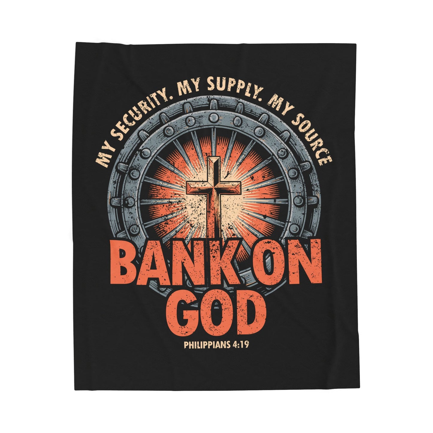 Bank on God Velveteen Plush Blanket