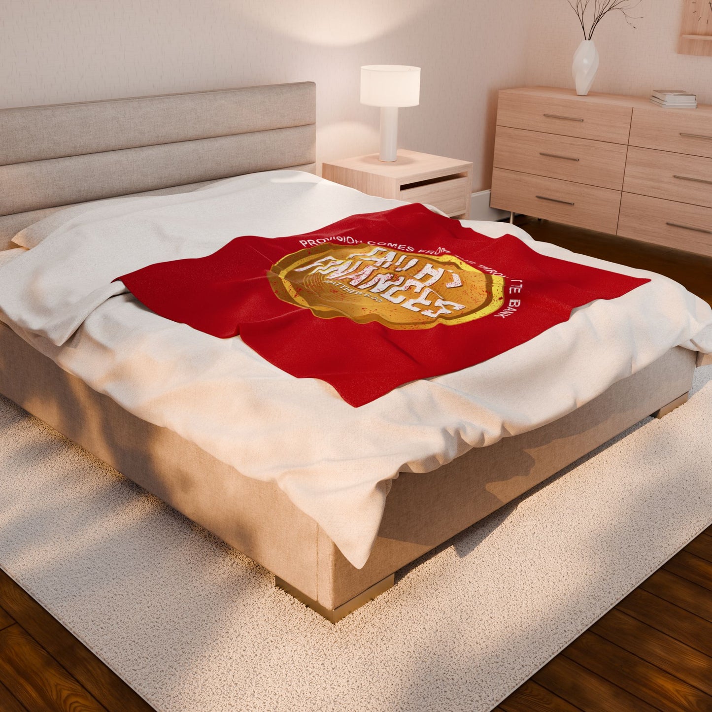 Faith > Finances Velveteen Plush Blanket