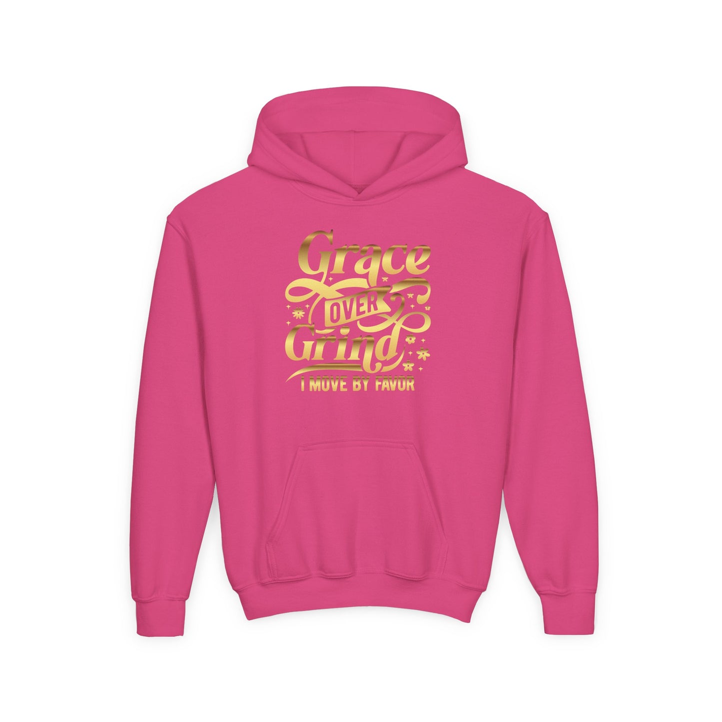 Grace Over Grind. I move by Favor Youth Hoodie