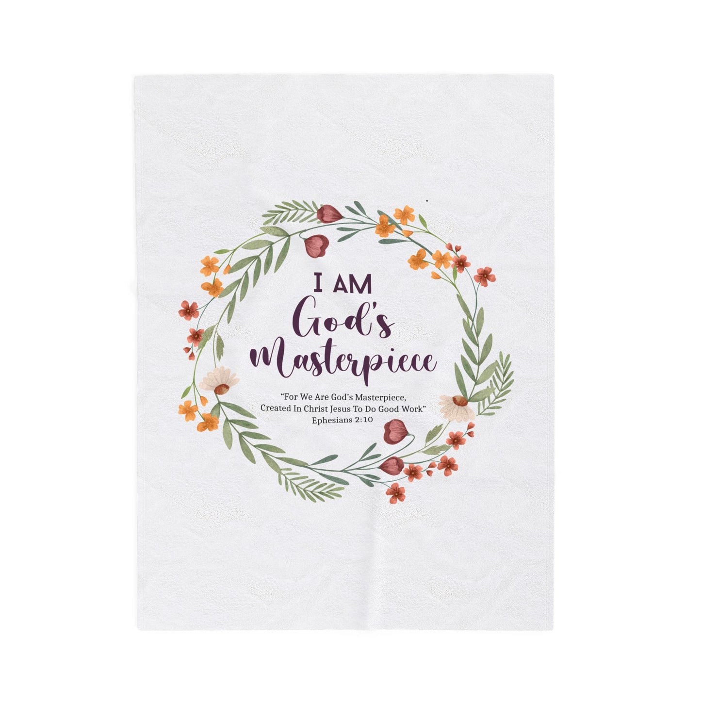 I Am God’s Masterpiece Velveteen Plush Blanket