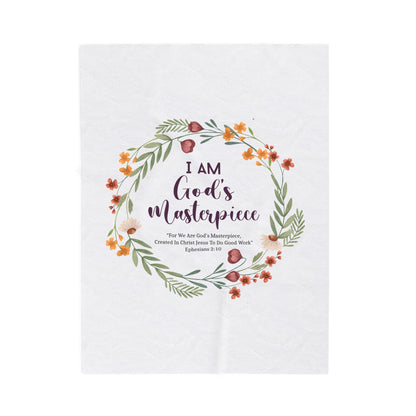 I Am God’s Masterpiece Velveteen Plush Blanket