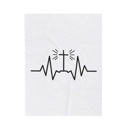Heartbeat of the Cross Velveteen Plush Blanket