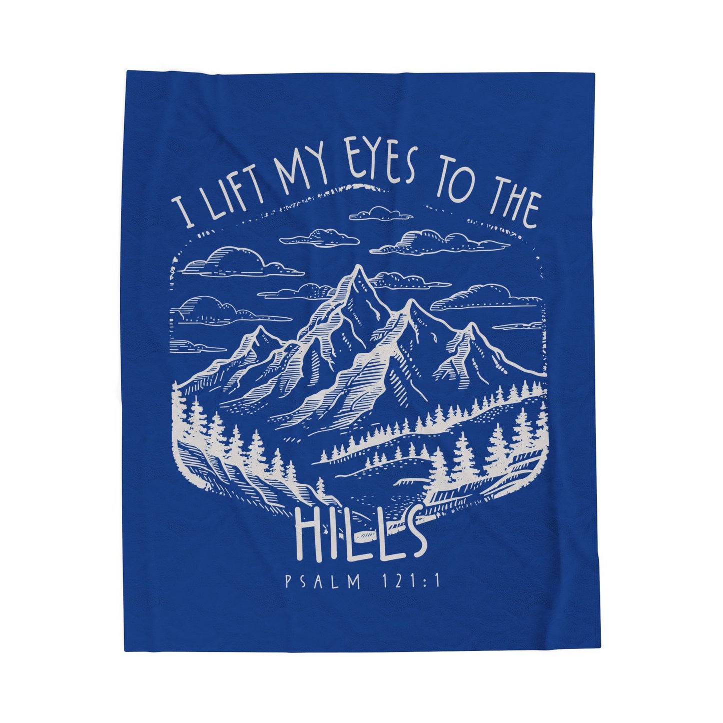 I lift my eyes to the hills Velveteen Plush Blanket