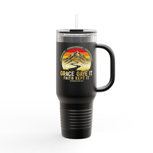 Grace Gave It. Faith Kept It. Travel Mug -