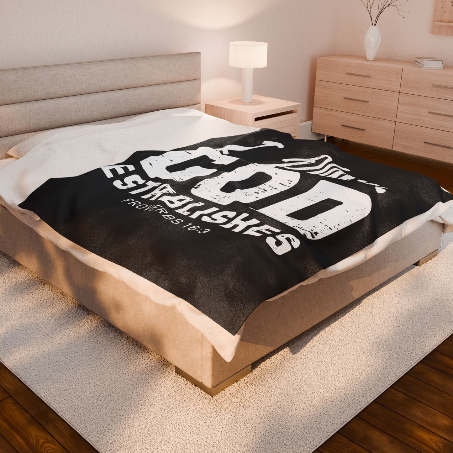 I Plan. God Establishes Velveteen Plush Blanket