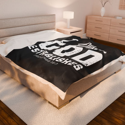 I Plan. God Establishes Velveteen Plush Blanket