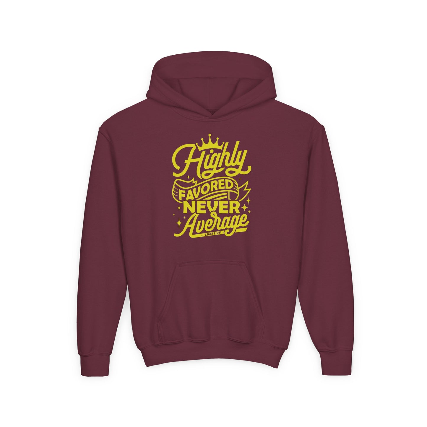 Highly Favored Never Average Youth Hoodie