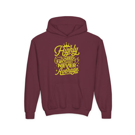 Highly Favored Never Average Youth Hoodie