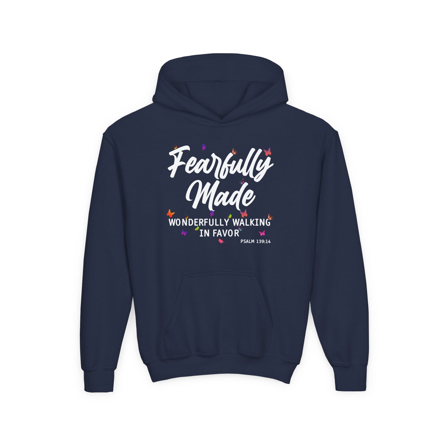 Fearfully Made — Wonderfully Walking in Favor Youth Hoodie