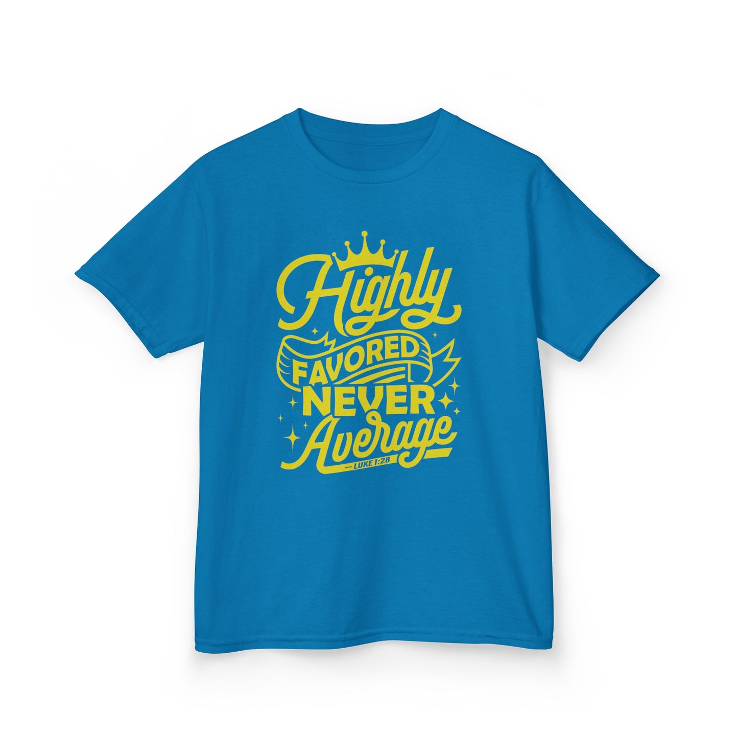 Highly Favored Never Average Kids Tee