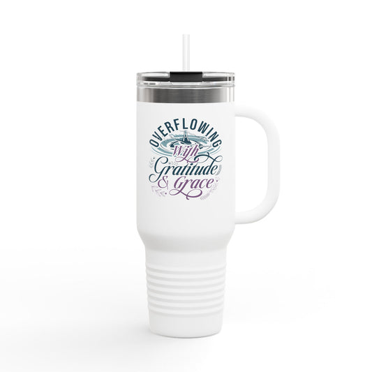 Overflowing with Gratitude & Grace Travel Mug