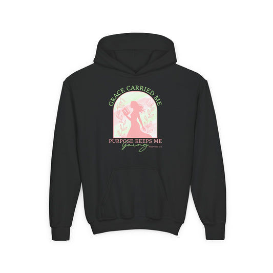Grace Carried Me, Purpose Keeps Me Going Youth Hoodie