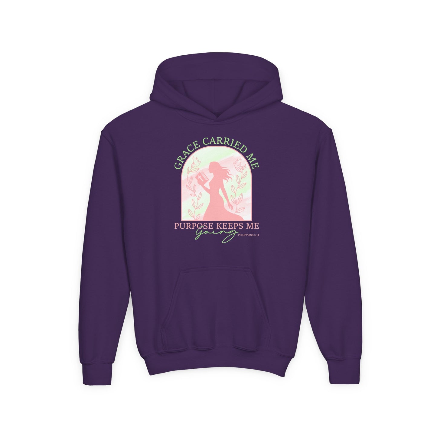 Grace Carried Me, Purpose Keeps Me Going Youth Hoodie