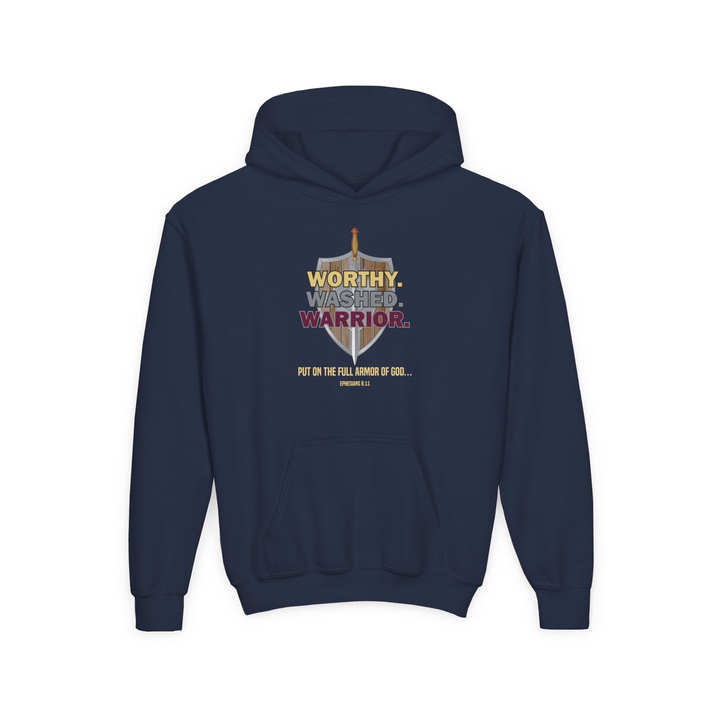Worthy. Washed. Warrior Youth Hoodie