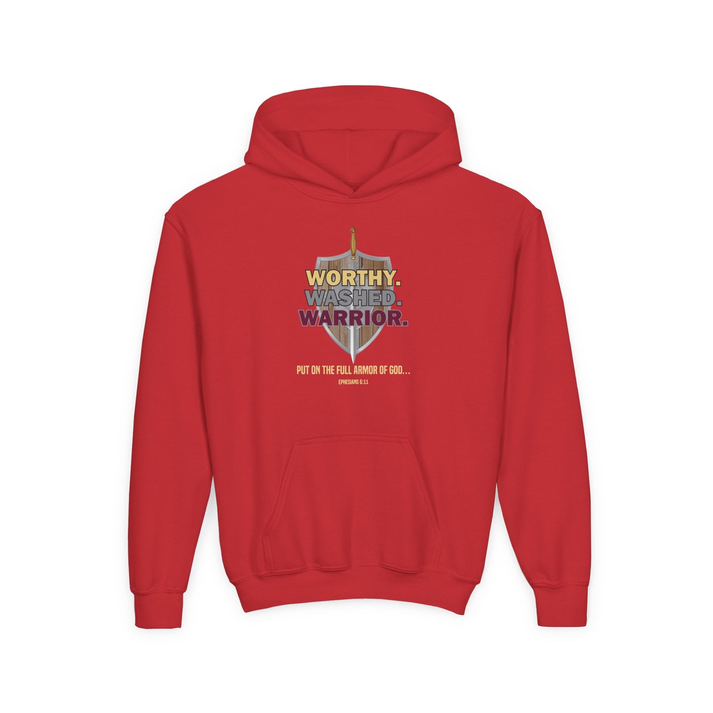 Worthy. Washed. Warrior Youth Hoodie