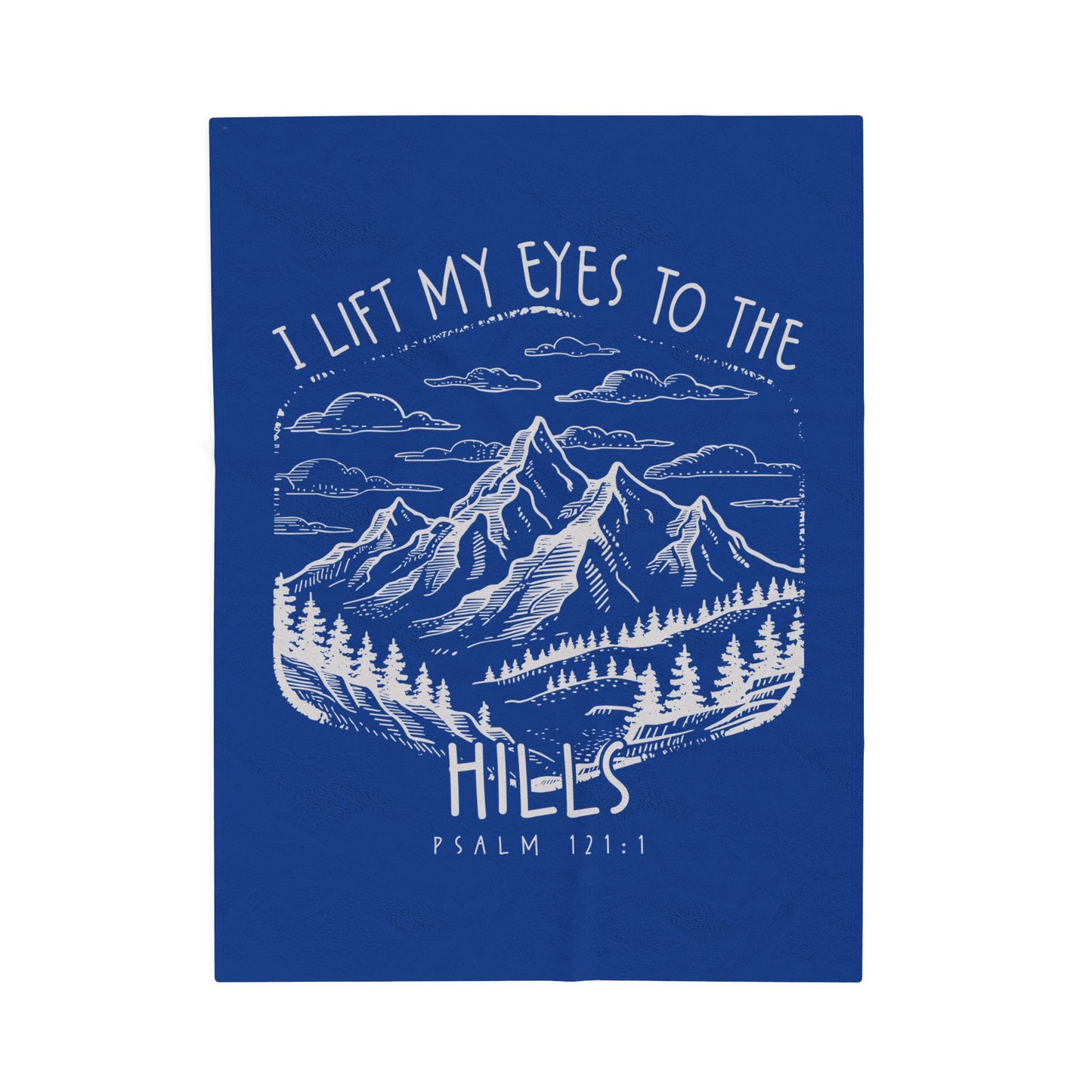 I lift my eyes to the hills Velveteen Plush Blanket