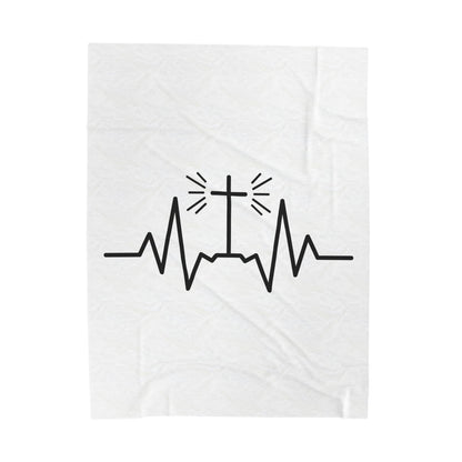 Heartbeat of the Cross Velveteen Plush Blanket