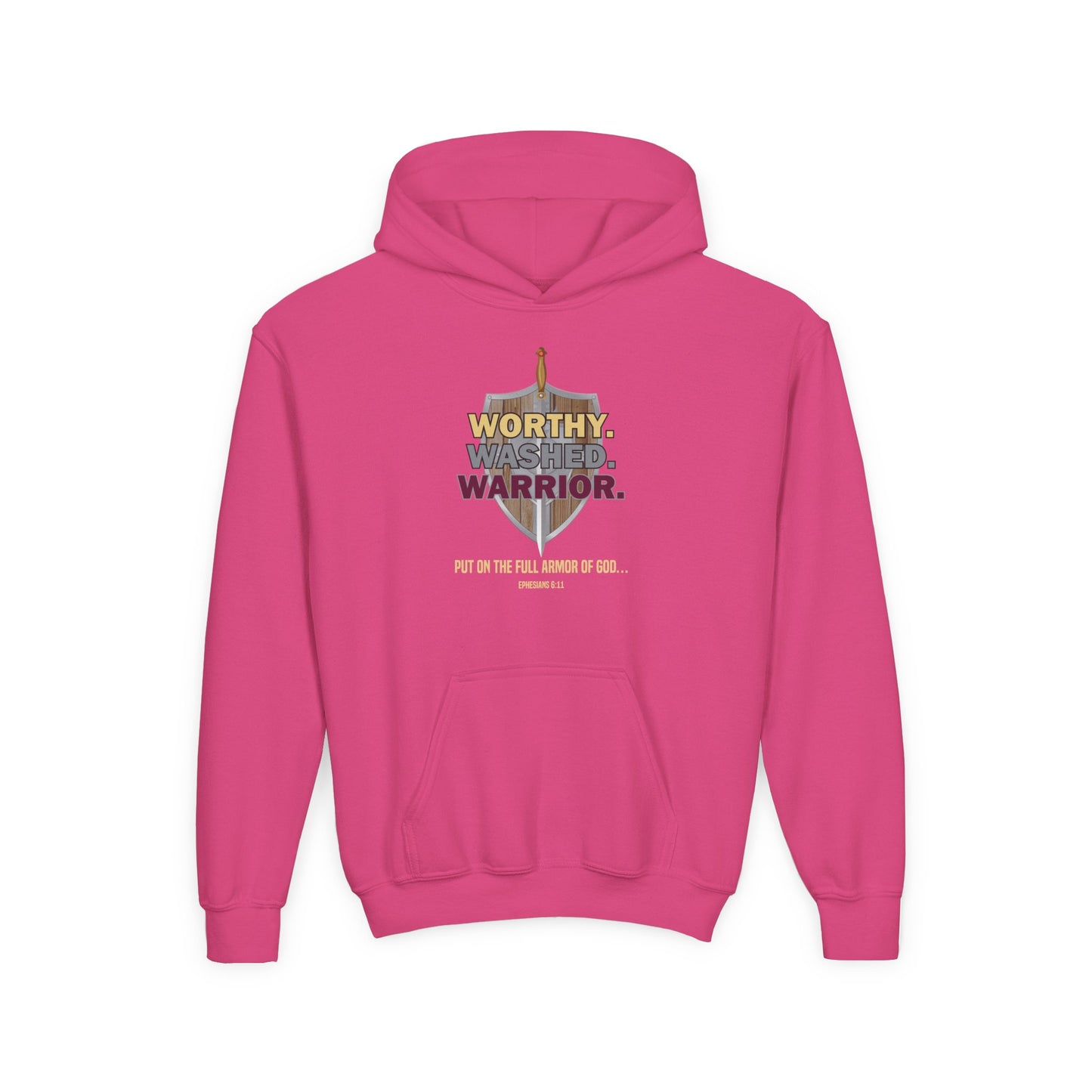 Worthy. Washed. Warrior Youth Hoodie