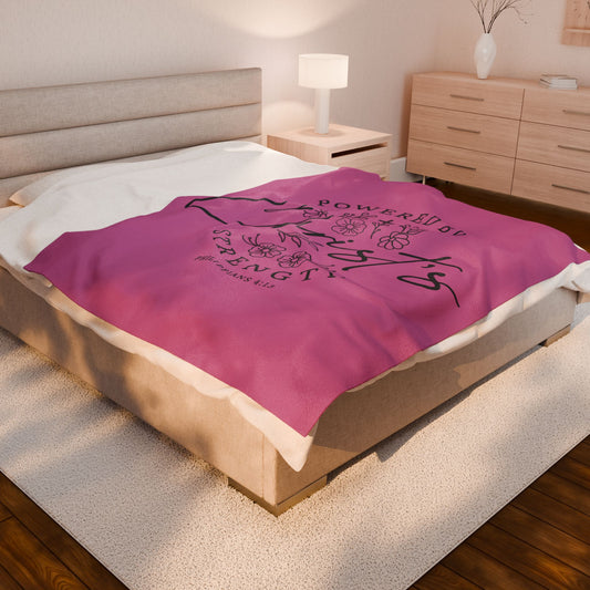 Powered by Christ’s Strength Velveteen Plush Blanket