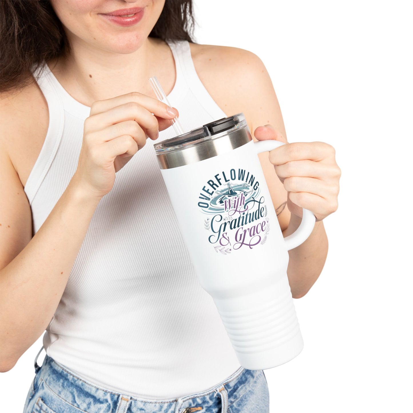 Overflowing with Gratitude & Grace Travel Mug