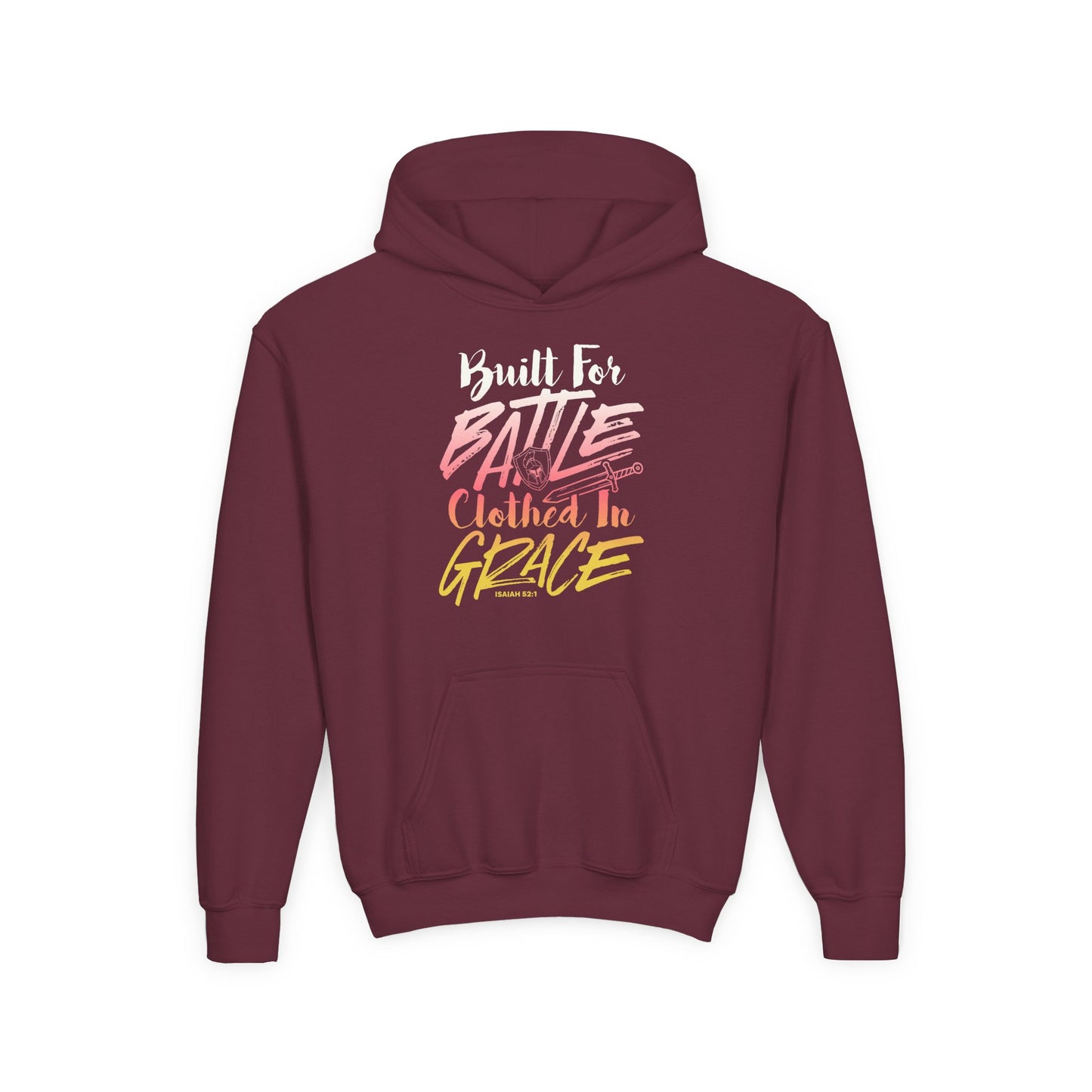 Built for Battle. Clothed in Grace. Youth Hoodie