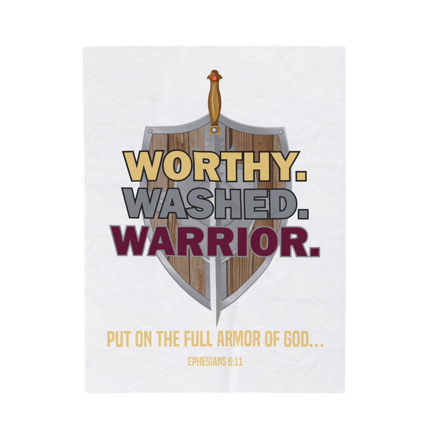 Worthy. Washed. Warrior Velveteen Plush Blanket