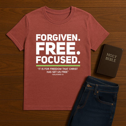 Forgiven. Free. Focused Tee